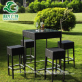 Fashionable rattan cube garden furniture with bar table and stolls